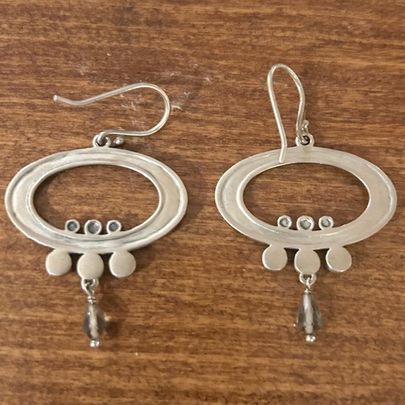 Silpada Silver and Turquoise & Smoky Quartz Earrings - Picture 3 of 5